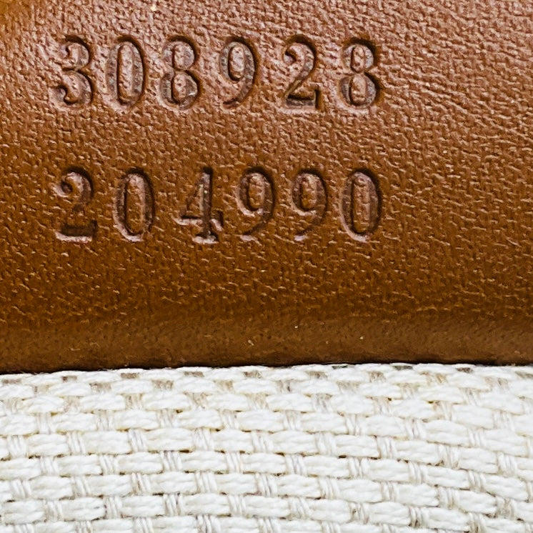 Gucci Beige / Brown Supreme GG Canvas Ophidia Tote Handbag with Tan Leather Trim