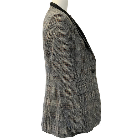 Rag & Bone Black Wool Plaid Tweed Paloma Blazer