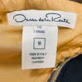 Load image into Gallery viewer, Oscar de la Renta Navy / Beige Floral Embroidered Lace and Silk Cocktail Dress with Belt
