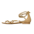Load image into Gallery viewer, Alexandre Birman Beige / White Braided Leather Strappy Flat Sandals
