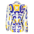 Load image into Gallery viewer, Moschino Couture Ivory / Blue / Yellow Multi Printed Crepe Blazer
