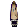 Load image into Gallery viewer, Prada Purple Suede Pumps with Crystal Embellishment
