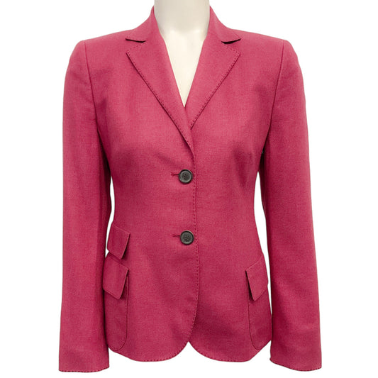 Akris Raspberry Silk / Cashmere Blazer
