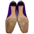 Load image into Gallery viewer, Prada Purple Suede Pumps with Crystal Embellishment
