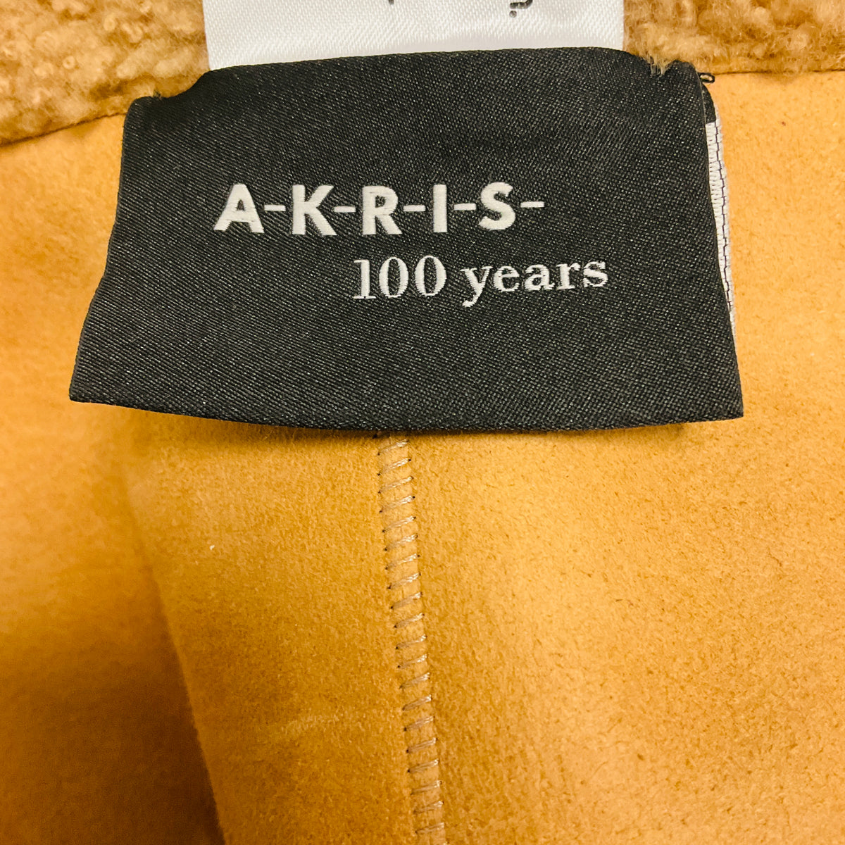 Akris Tan Lamb Shearling Zip Front Jacket
