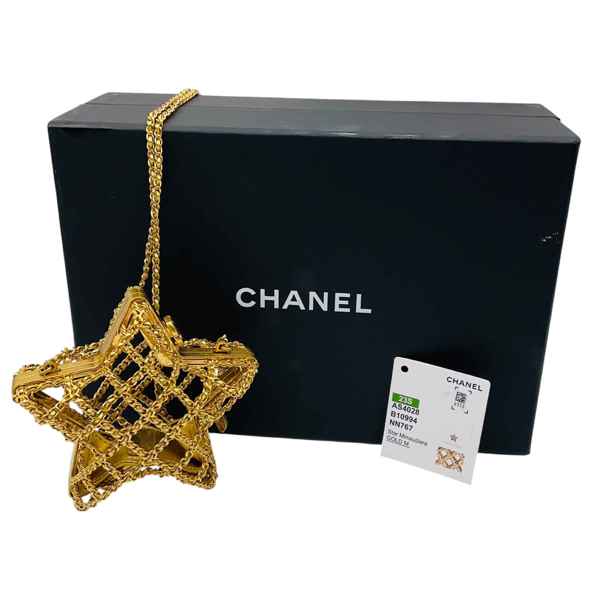 Chanel Gold 2023 Star Minaudiere Evening Bag