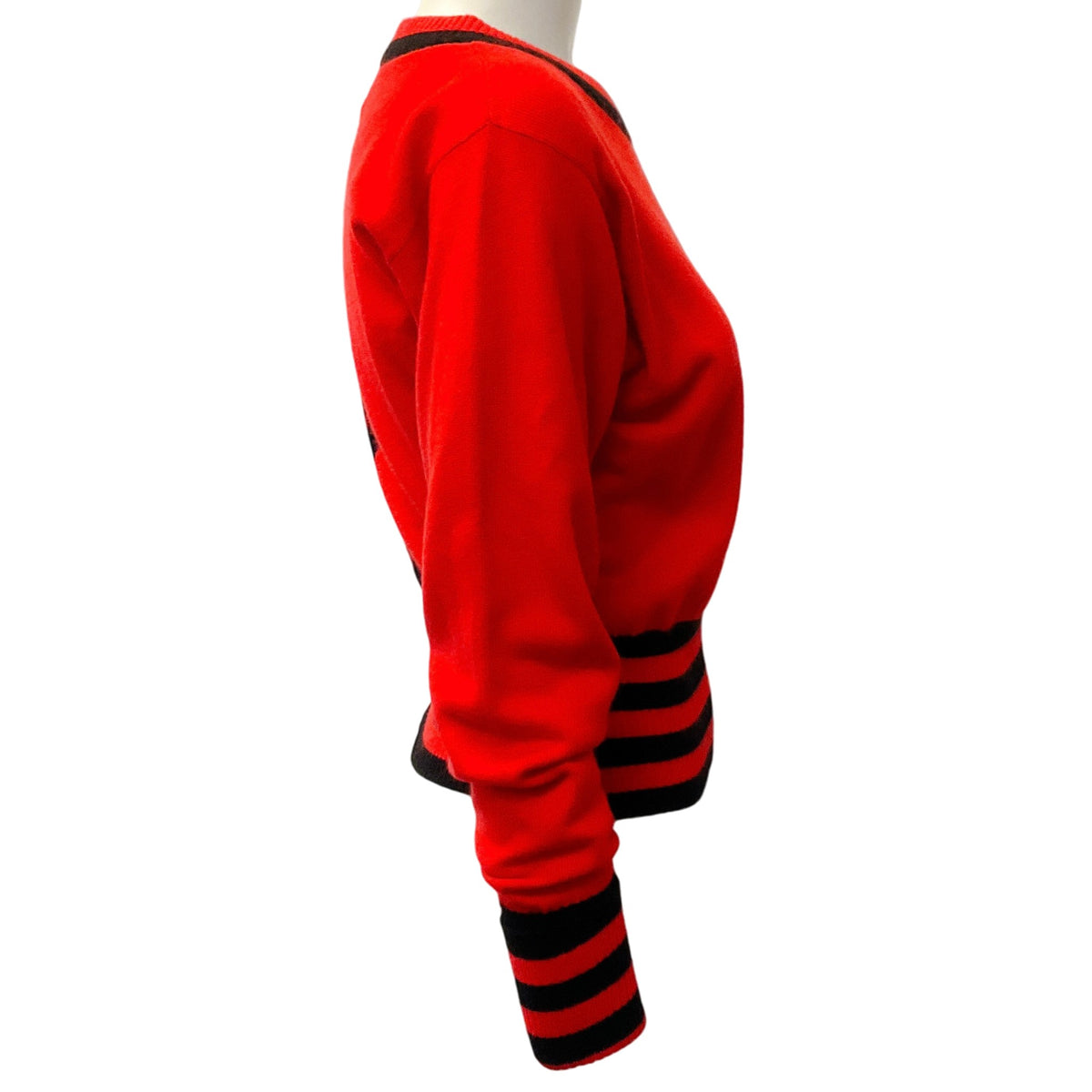Chanel Vintage Red / Black Cashmere Sweater