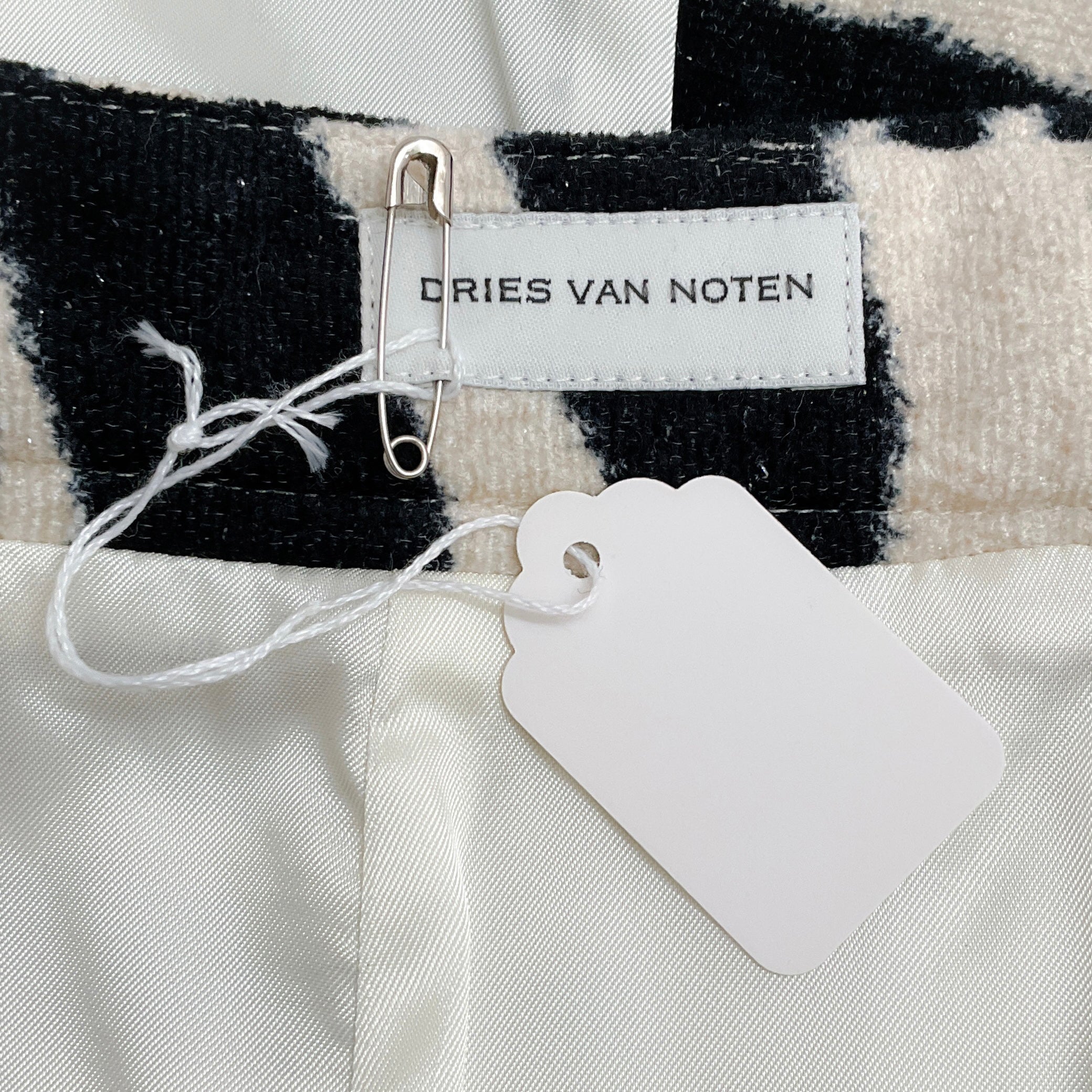 Dries Van Noten Ivory / Black Zebra Print Skirt