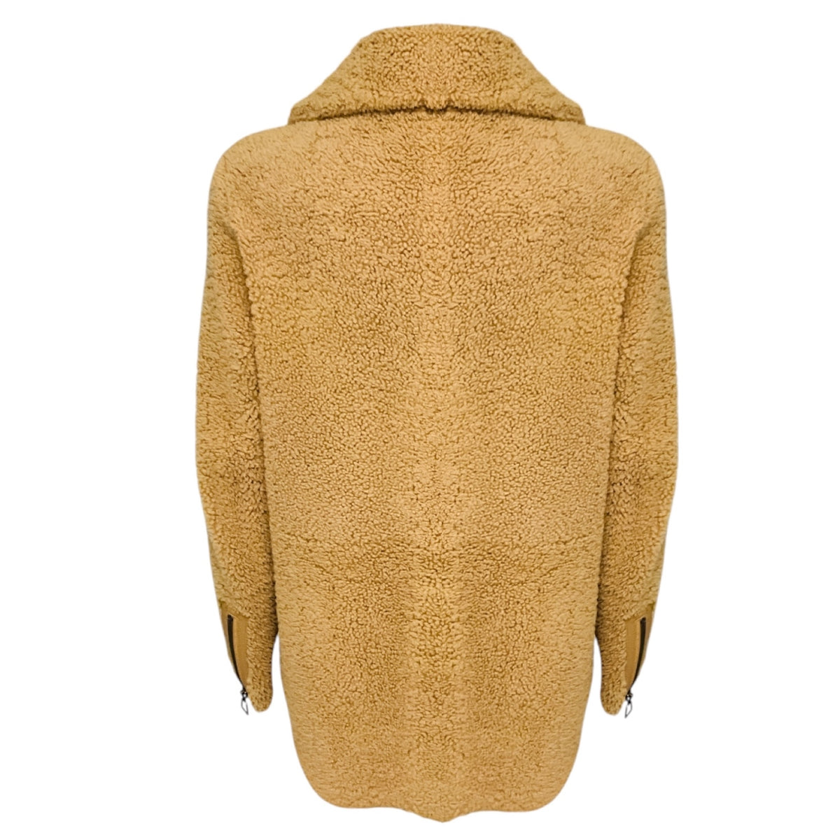 Akris Tan Lamb Shearling Zip Front Jacket