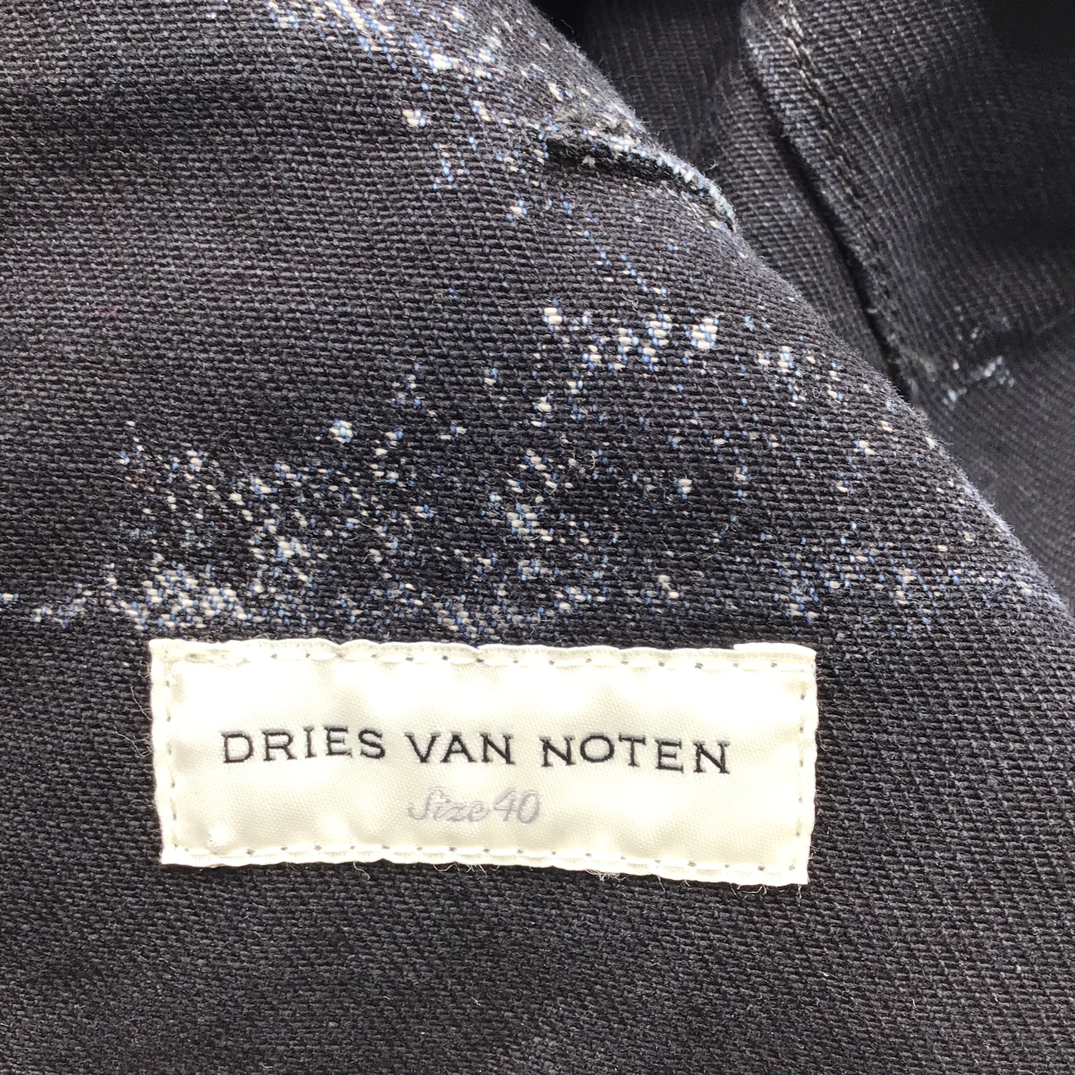 Dries Van Noten Black / White Marble Bleach Tie-Dye Denim Vionas Jacket