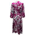 Load image into Gallery viewer, Erdem Magenta Maxine Floral Print Hammered Satin Midi Dress
