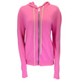 Load image into Gallery viewer, Rick Owens Hot Pink Hooded Zip-Front Cashmere Knit Sweater
