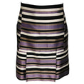 Load image into Gallery viewer, Louis Vuitton Purple / Black Multi Striped Silk Skirt
