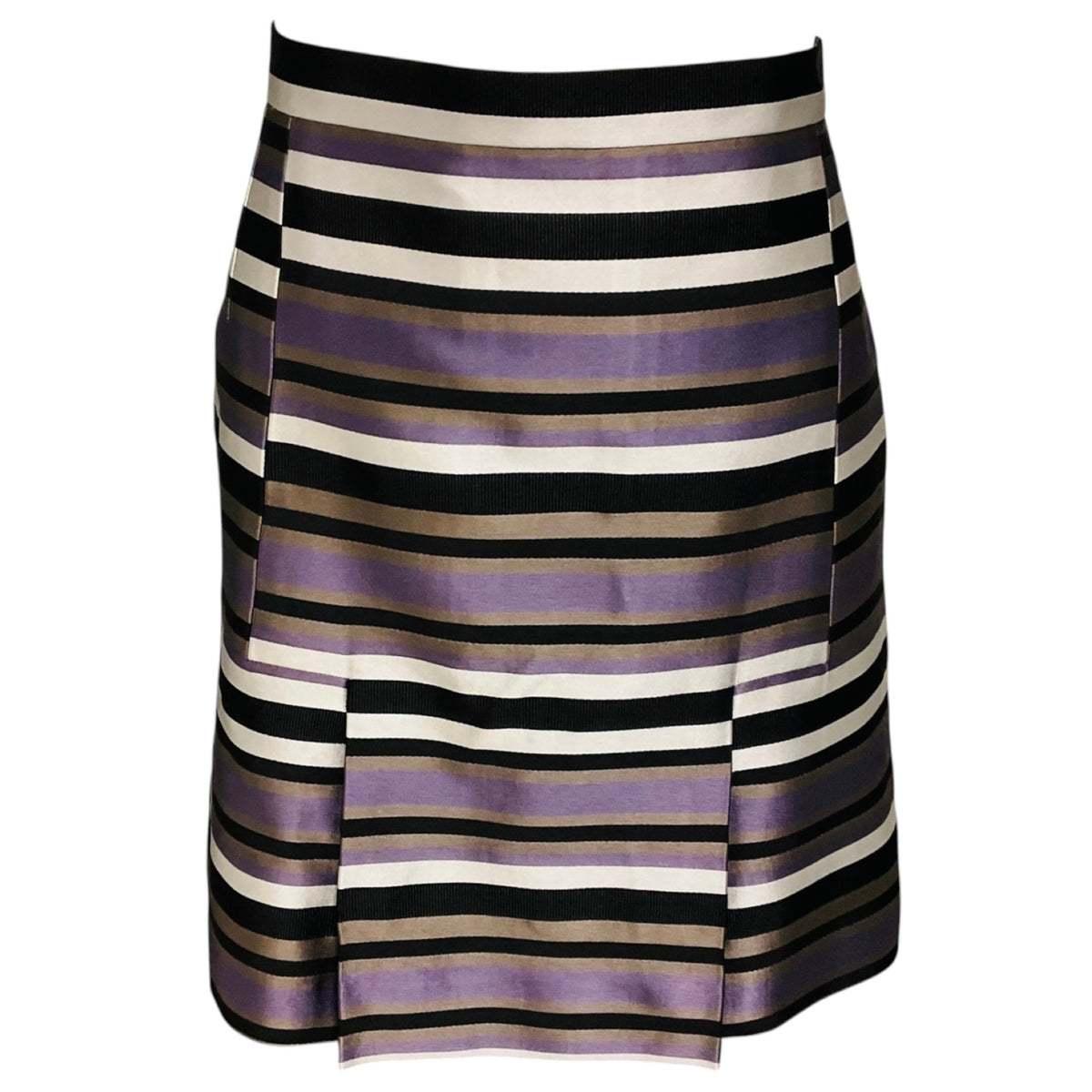 Louis Vuitton Purple / Black Multi Striped Silk Skirt
