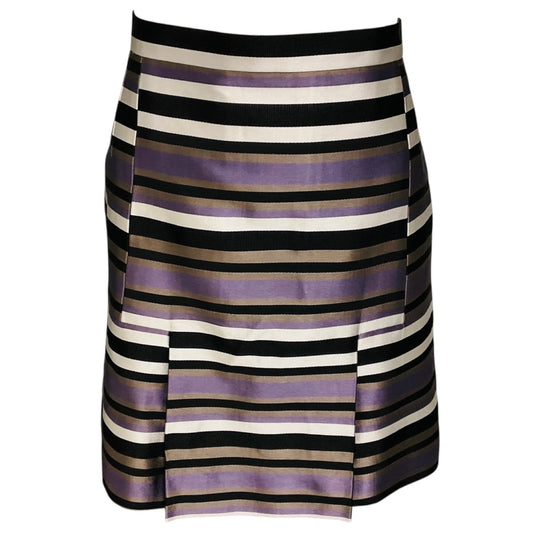 Louis Vuitton Purple / Black Multi Striped Silk Skirt