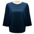 Load image into Gallery viewer, The Row Navy Blue Three Quarter Sleeved Cotton Top
