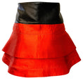 Load image into Gallery viewer, Proenza Schouler Orange Silk Mini Skirt with Leather
