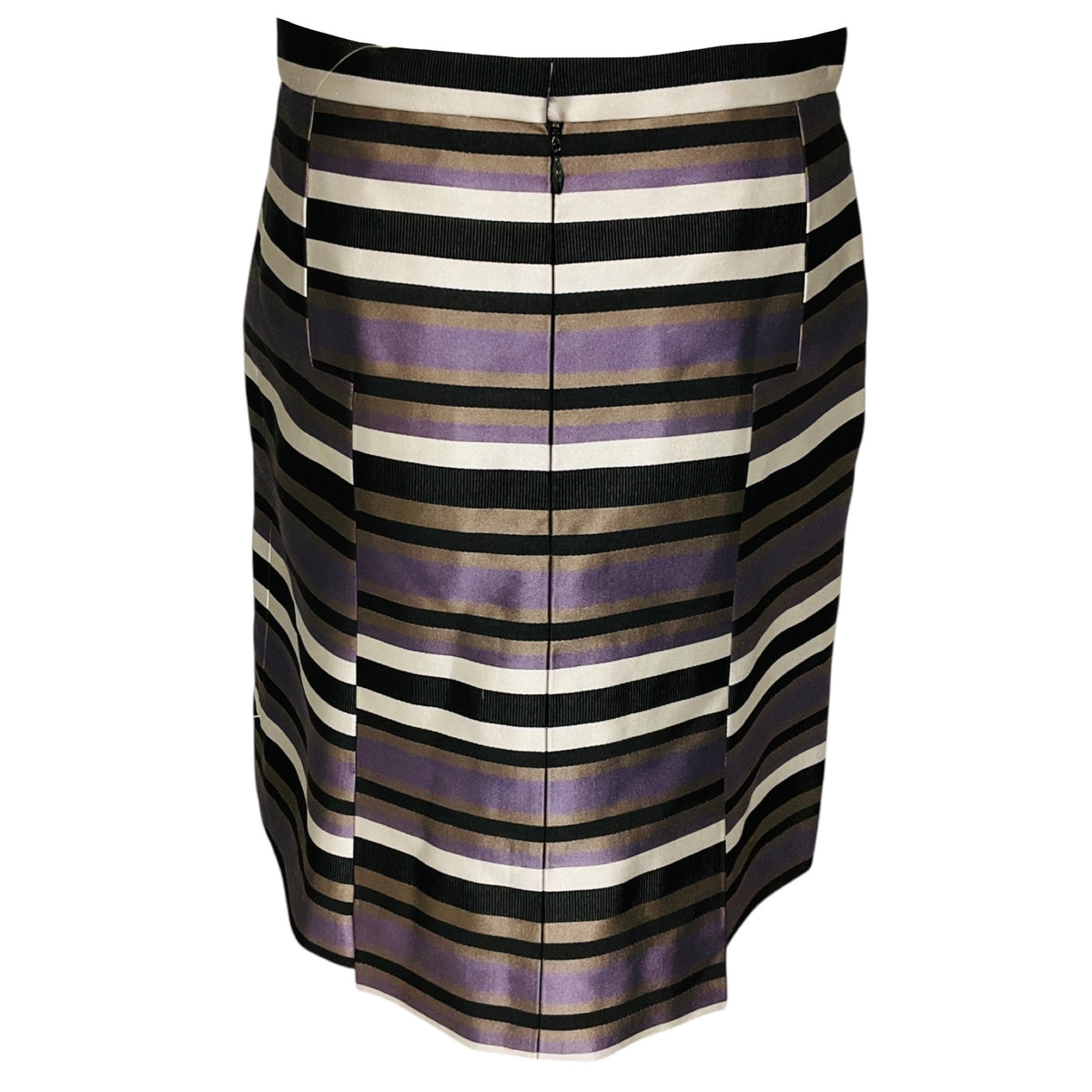 Louis Vuitton Purple / Black Multi Striped Silk Skirt