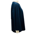 Load image into Gallery viewer, The Row Navy Blue Three Quarter Sleeved Cotton Top
