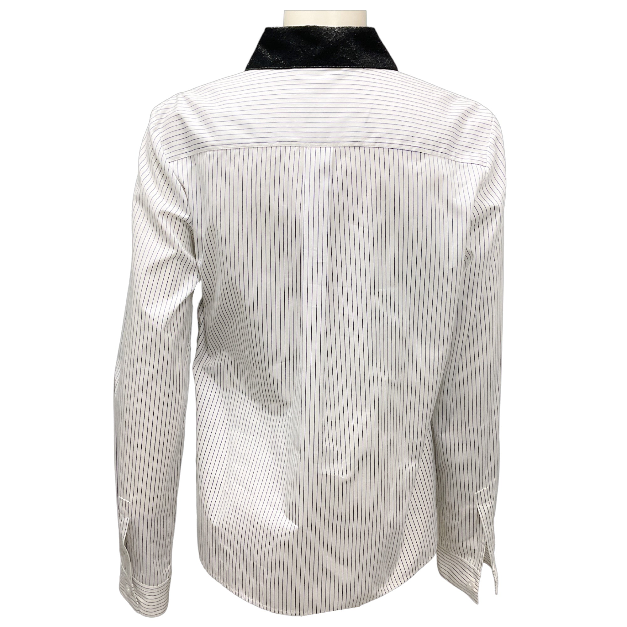 Callas White / Blue / Black Striped Cotton Blouse