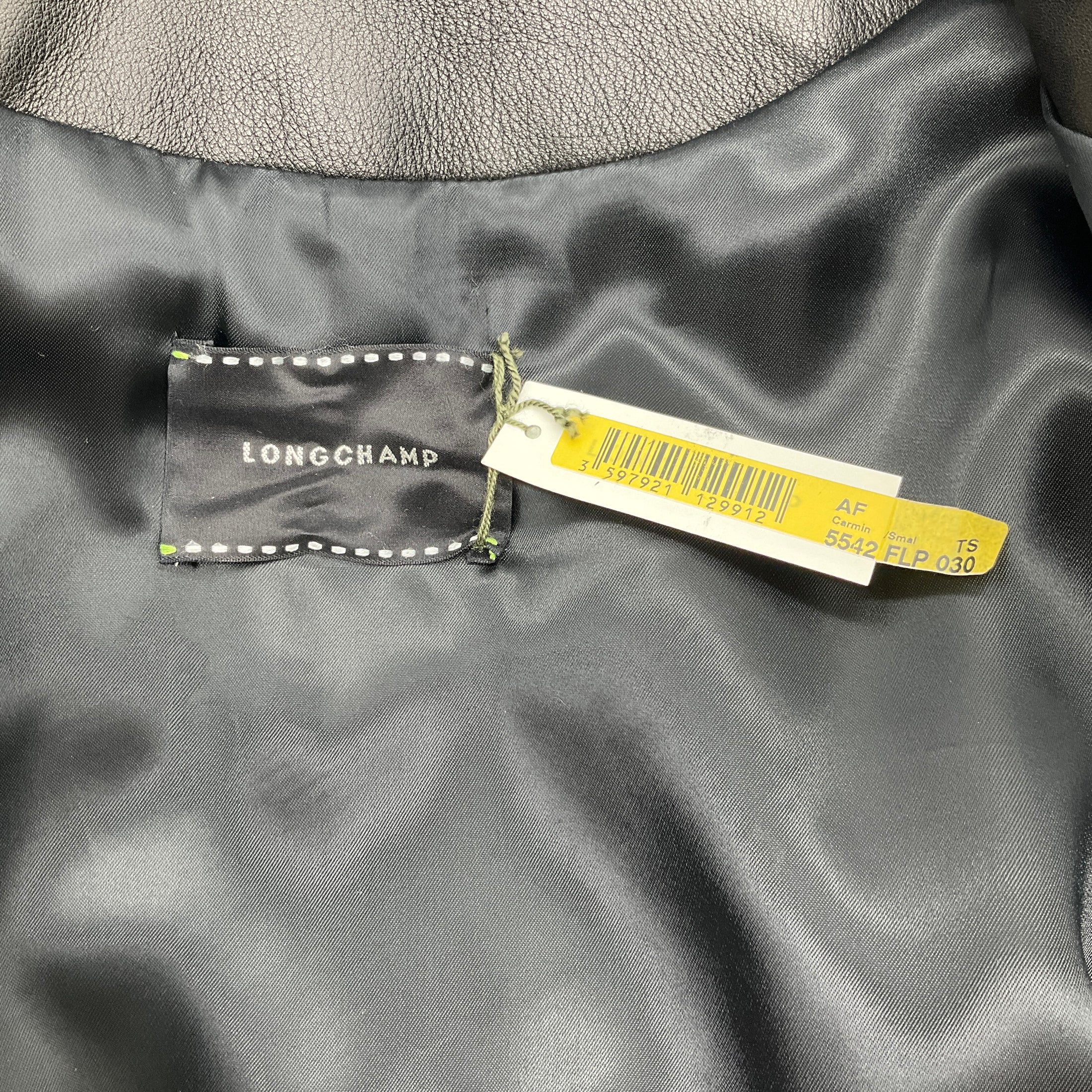 Longchamp Red / Black Leopard Calf Hair / Wool Coat