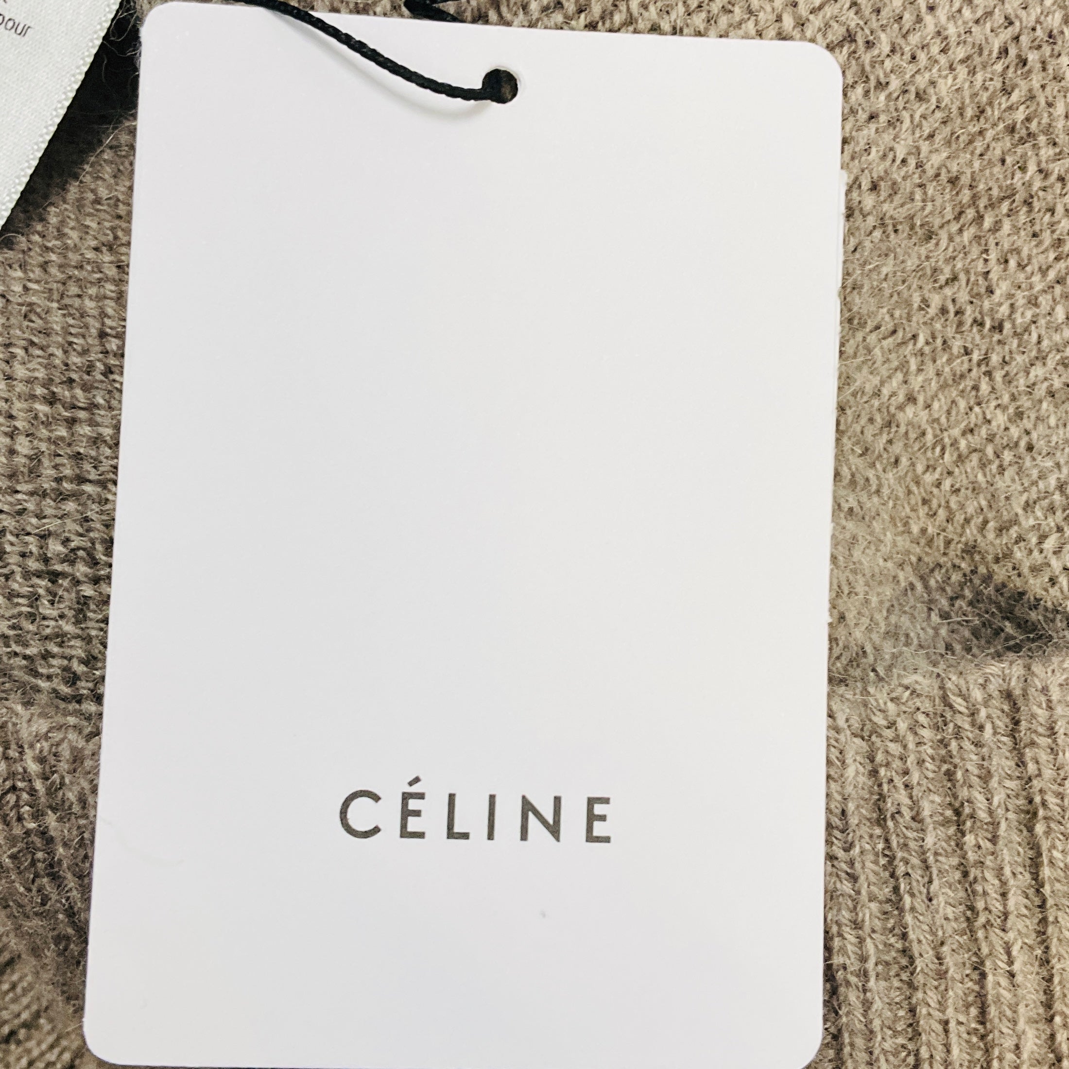 Celine Taupe Wool and Alpaca Knit Sweater with Cut Out Detail
