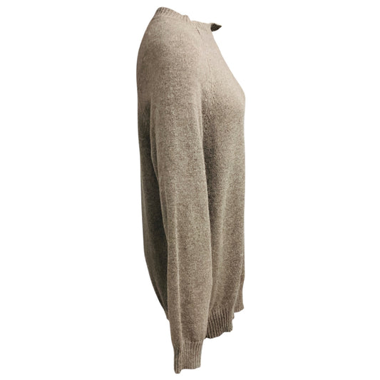 Celine Taupe Wool and Alpaca Knit Sweater with Cut Out Detail