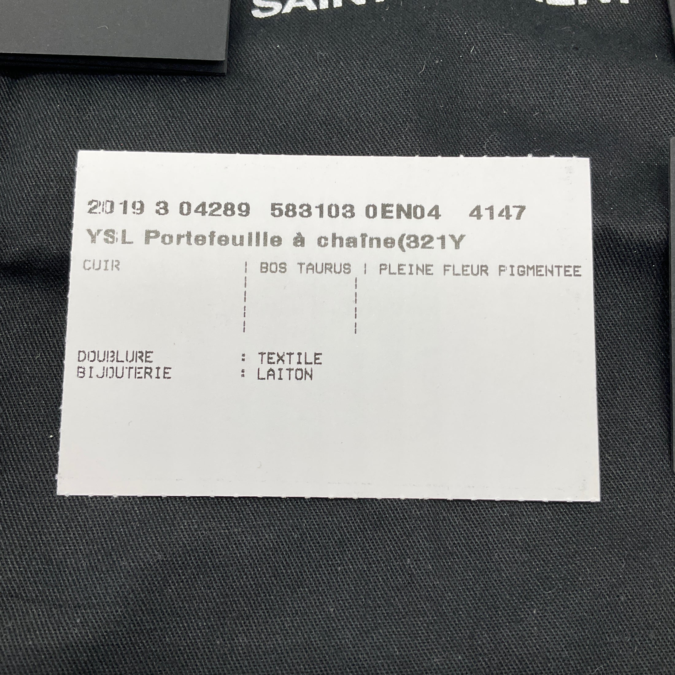 Saint Laurent Deep Marine Crinkled Calfskin Niki Wallet On Chain