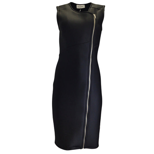 Yigal Azrouel Black / Silver Zipper Detail Sleeveless Midi Dress