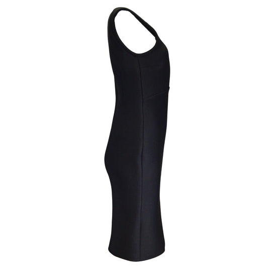 Yigal Azrouel Black / Silver Zipper Detail Sleeveless Midi Dress