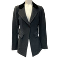 Load image into Gallery viewer, St. John Charcoal Blazer with Black Velvet Collar

