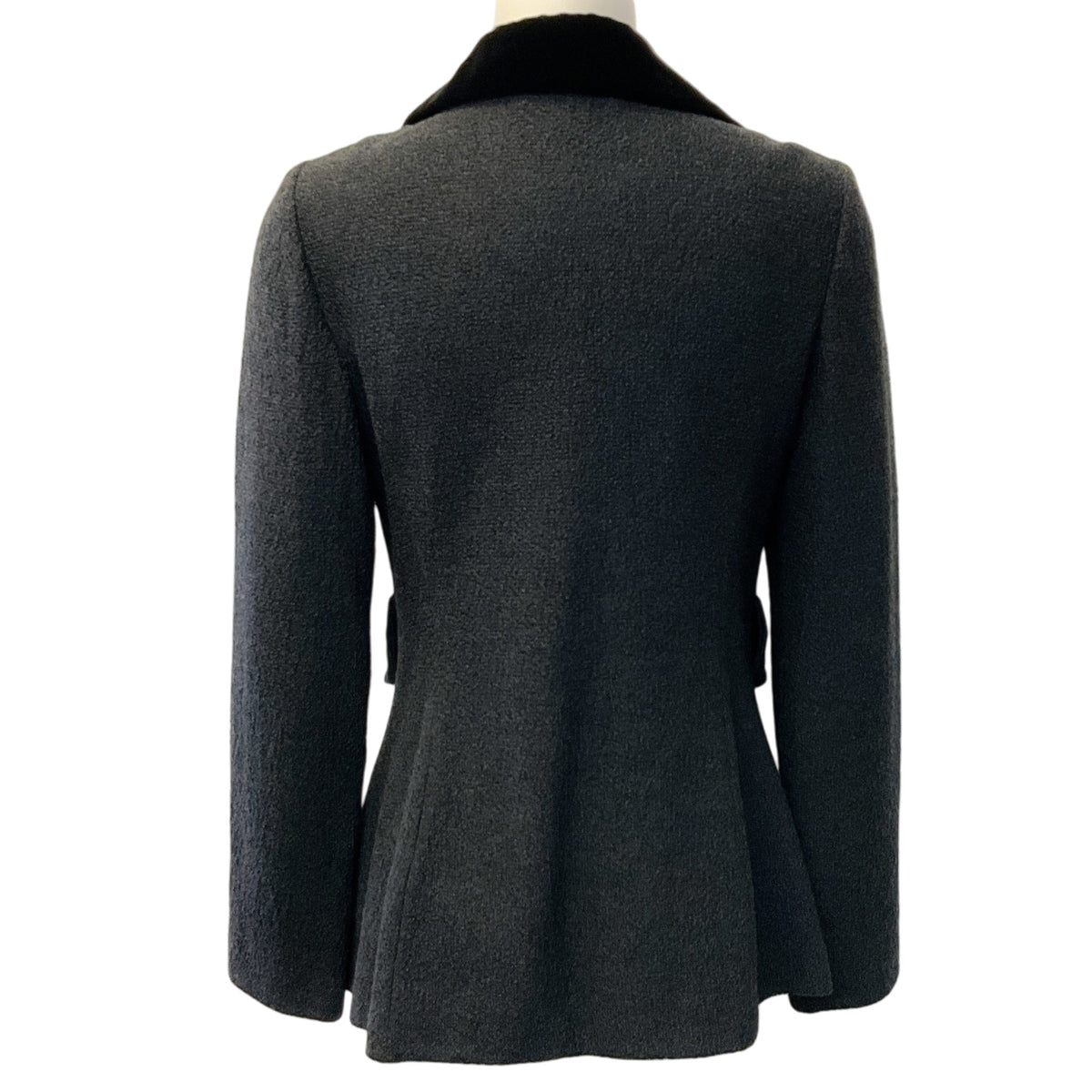 St. John Charcoal Blazer with Black Velvet Collar