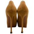 Load image into Gallery viewer, Saint Laurent Camel Suede Tribtoo Pumps with Patent Leather Cap Toe
