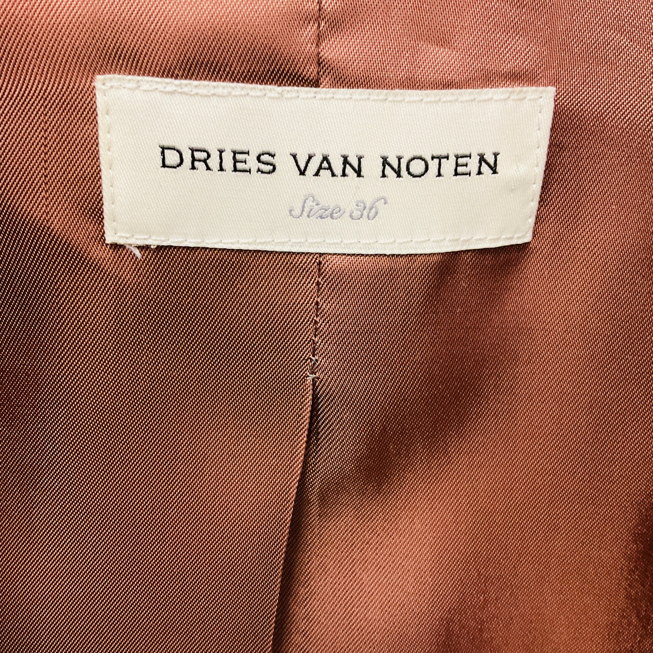 Dries Van Noten Rust One Button Wool Tweed Blazer Jacket