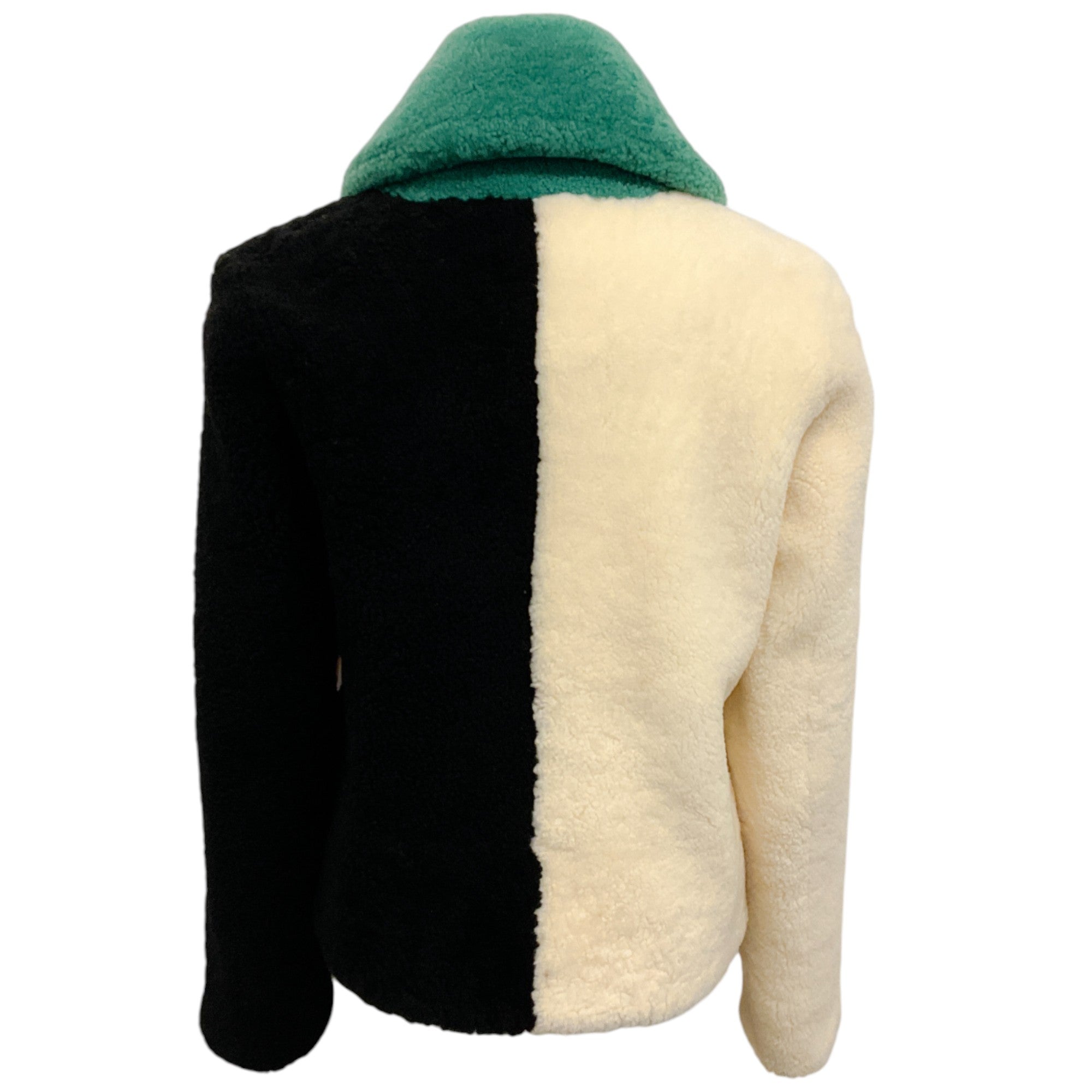 Saks Potts Shearling Colorblock Tie Front Jacket