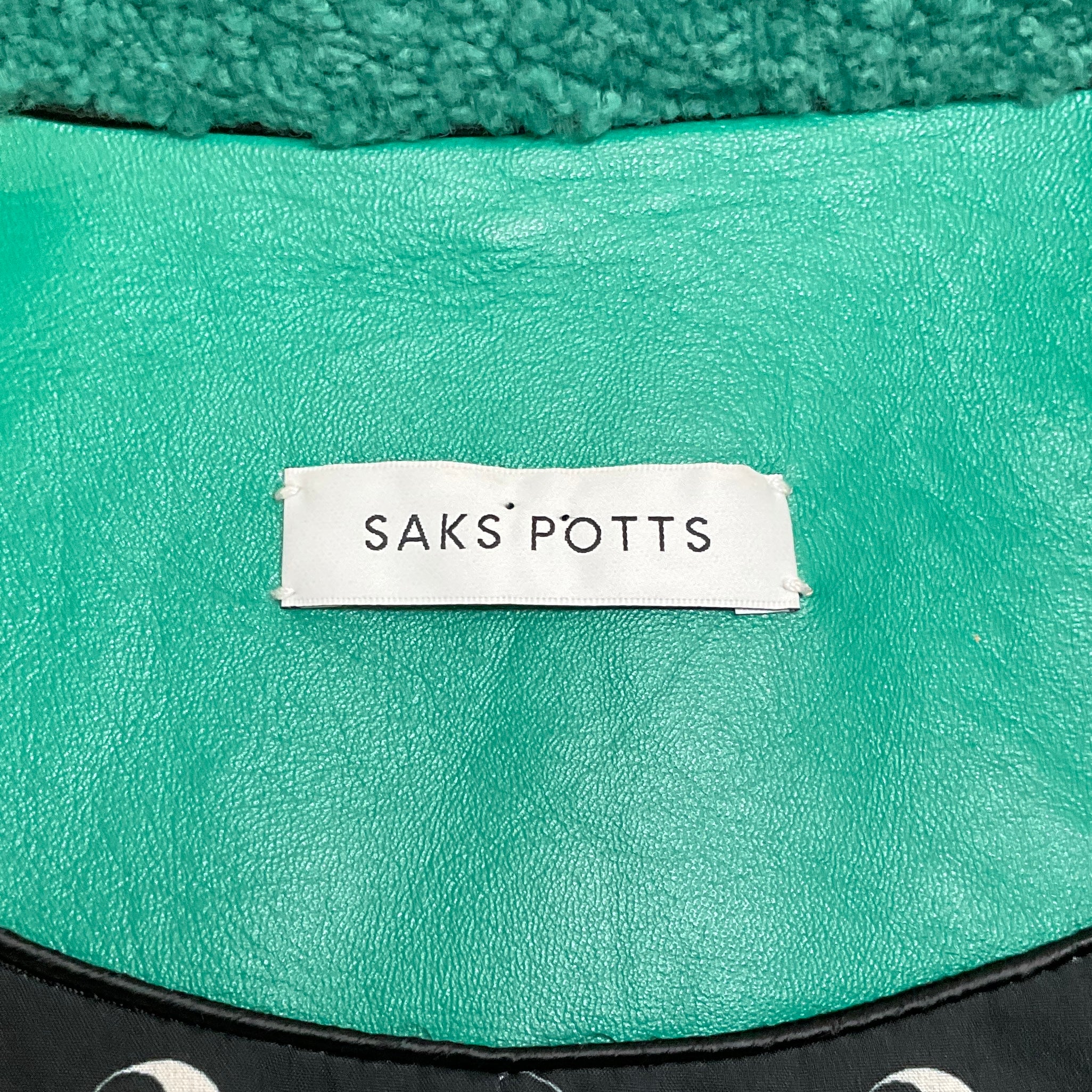 Saks Potts Shearling Colorblock Tie Front Jacket