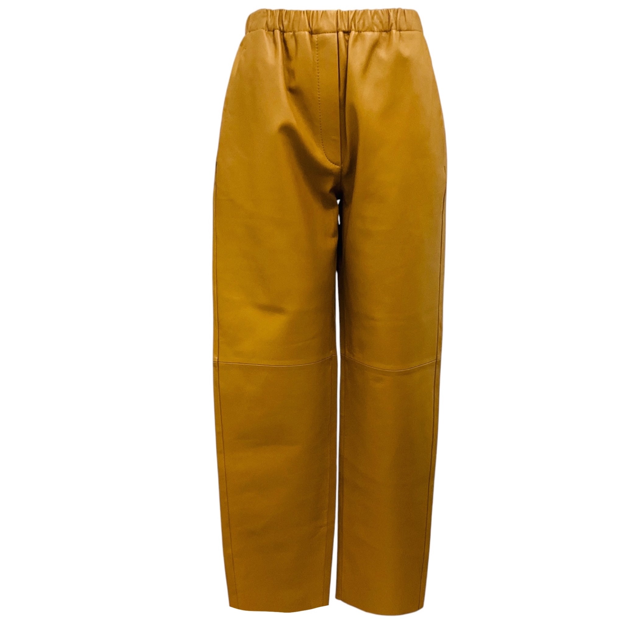 forte_forte Caramel Leather Jogger Pants