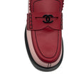 Load image into Gallery viewer, Chanel 2024 Red / Pink / White / Black CC Logo Leather Slip-On Loafers
