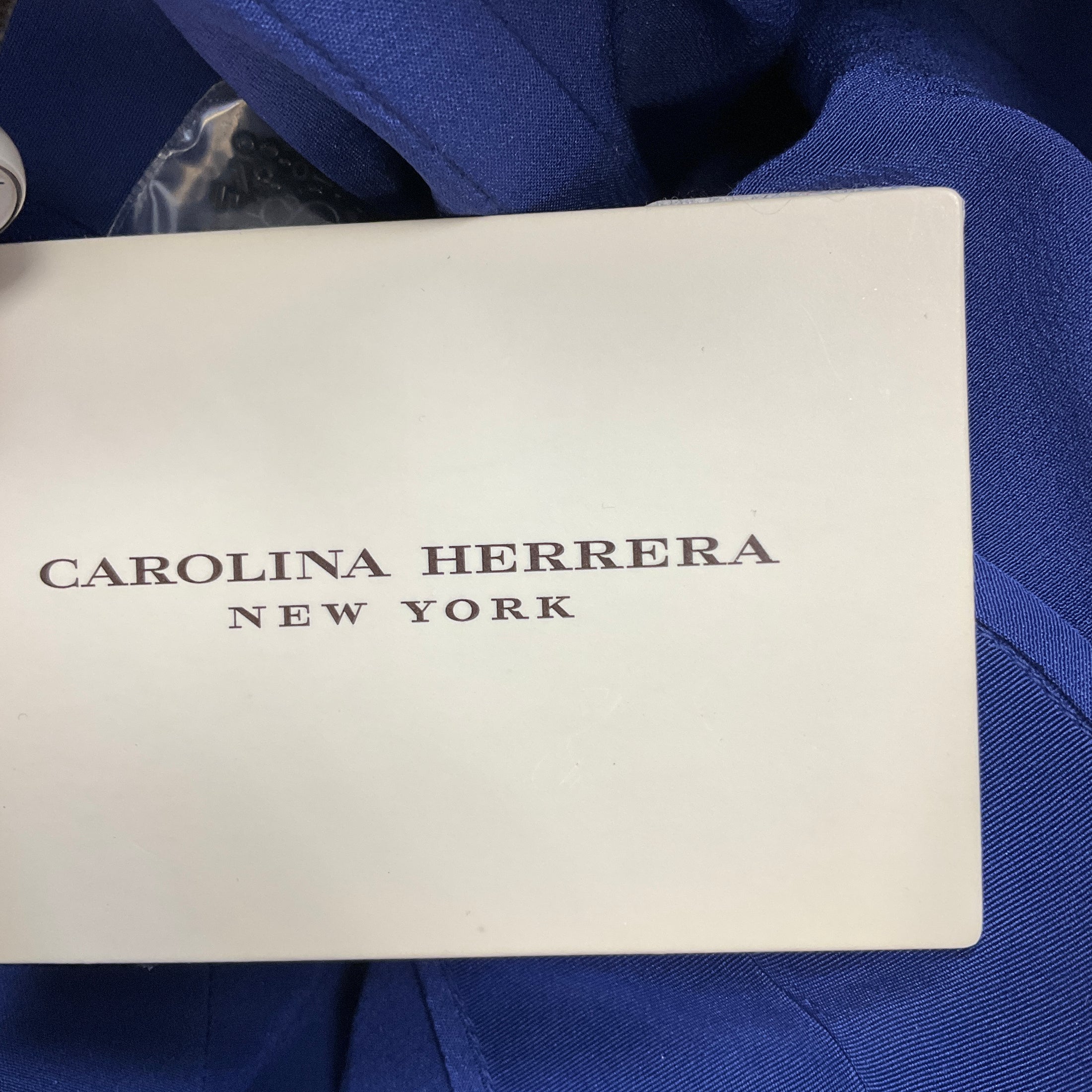 Carolina Herrera Cadet Blue 2017 Embroidered Flare Dress