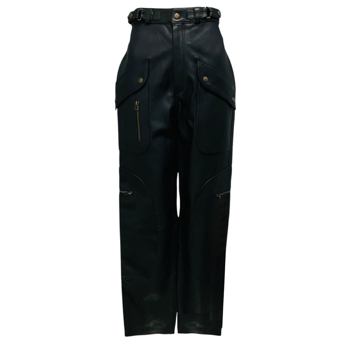 Re/Done Black Racer Leather Tapered Trousers