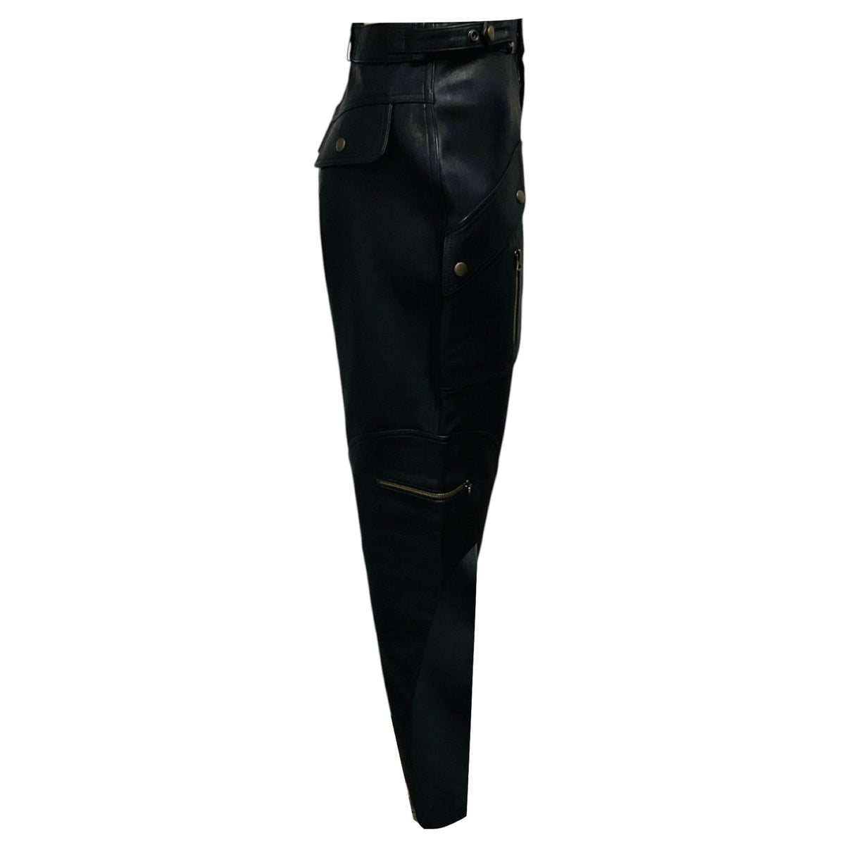 Re/Done Black Racer Leather Tapered Trousers