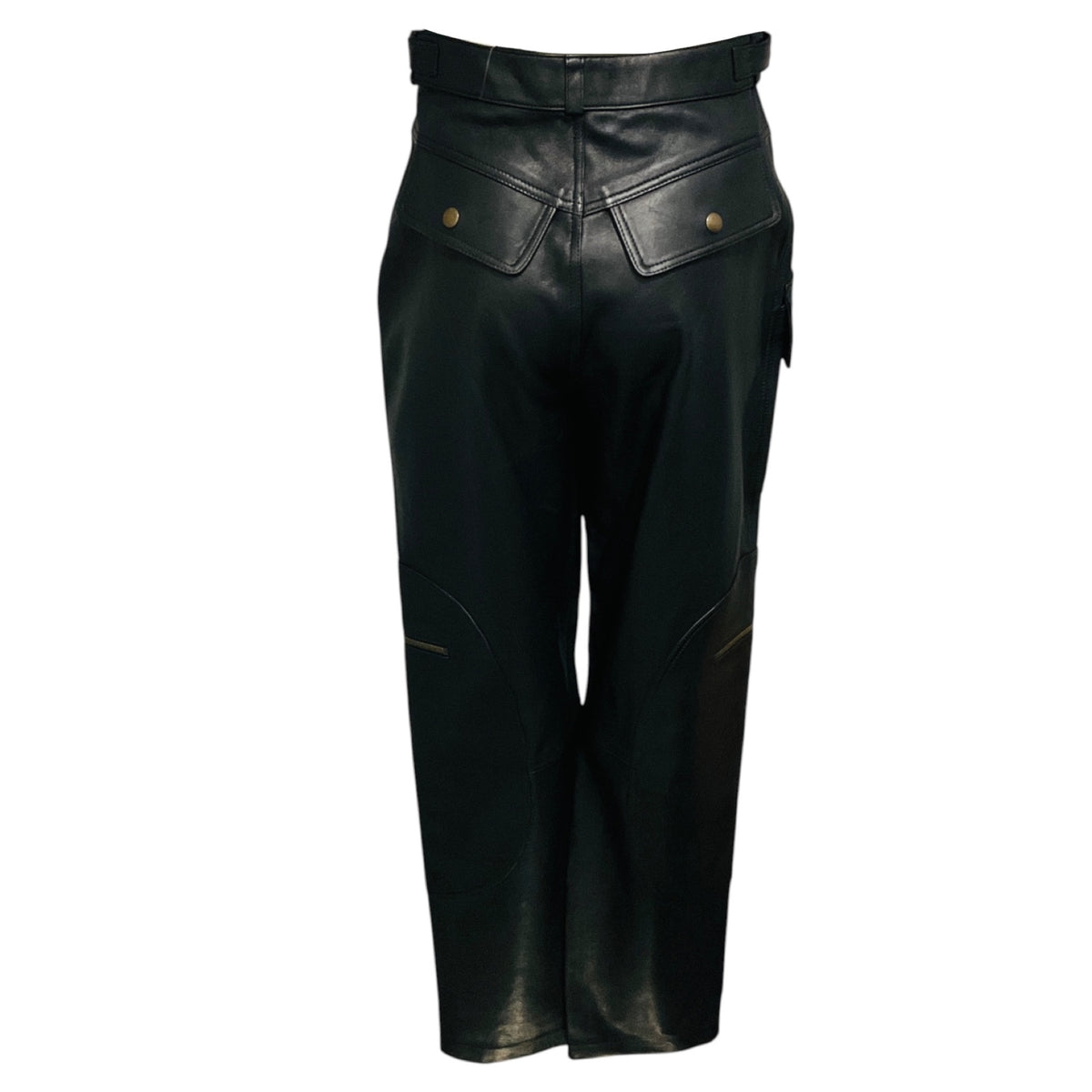 Re/Done Black Racer Leather Tapered Trousers