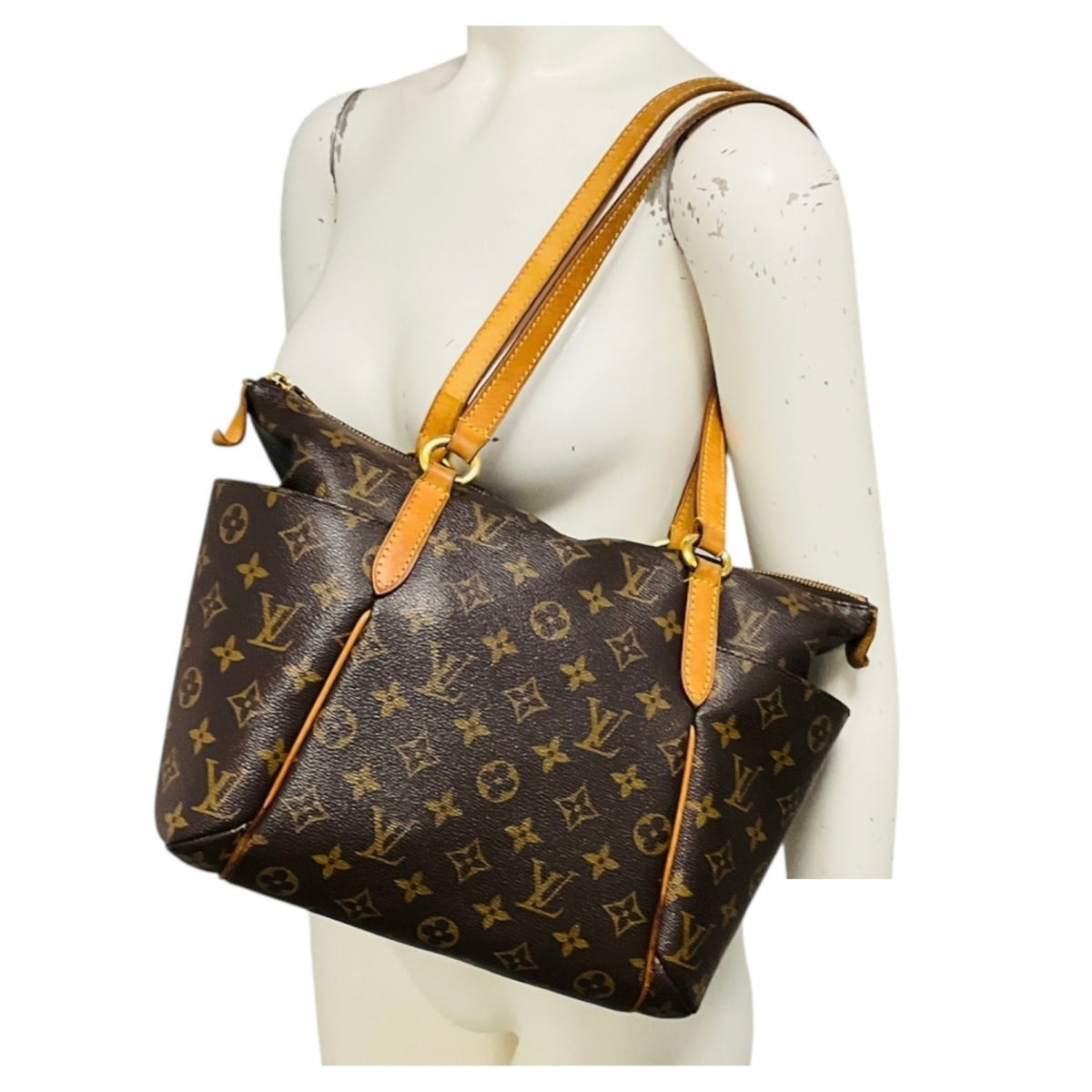 Louis Vuitton Brown Monogram Canvas Double Top Handle Tote Handbag