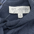 Load image into Gallery viewer, St. John Slate Blue Knit Tie Neck Dress
