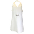 Load image into Gallery viewer, Barbara Bui White / Silver Buckle Sleeveless Crepe Mini Dress
