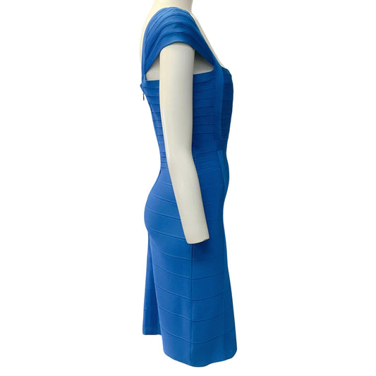 Herve Leger Deep Ocean Blue Kristen Dress