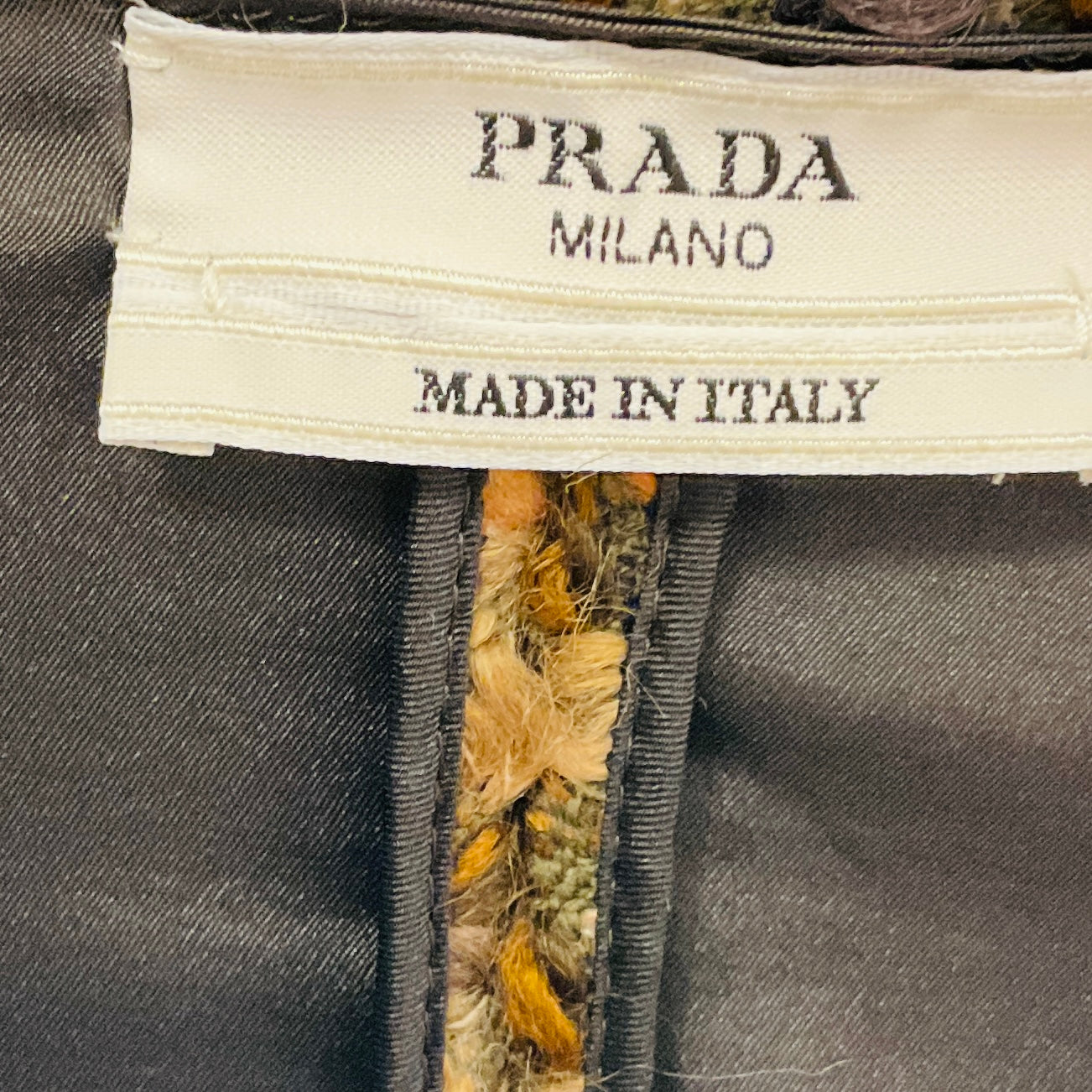 Prada Brown / Burgundy Multi Wool Tweed Jacket