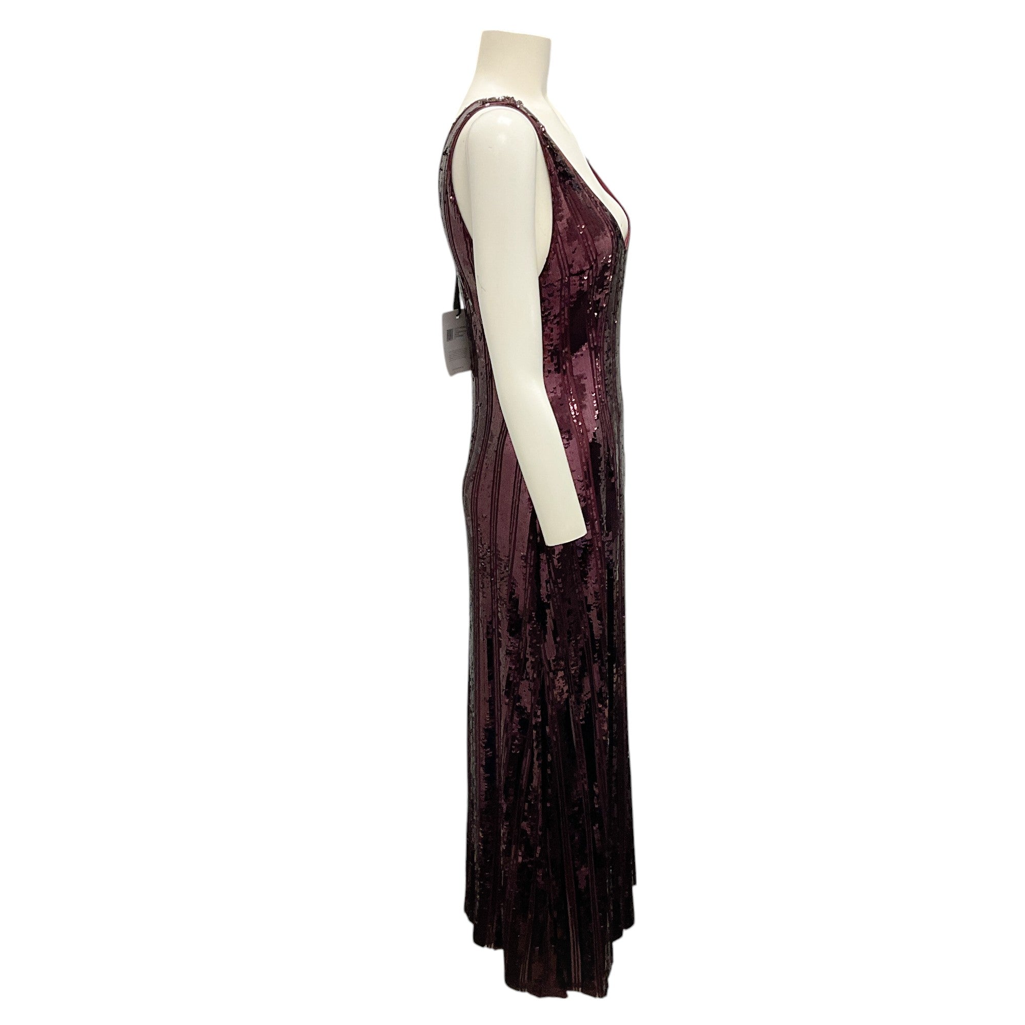 Galvan London Oxblood Sequined Burnished Valletta Dress