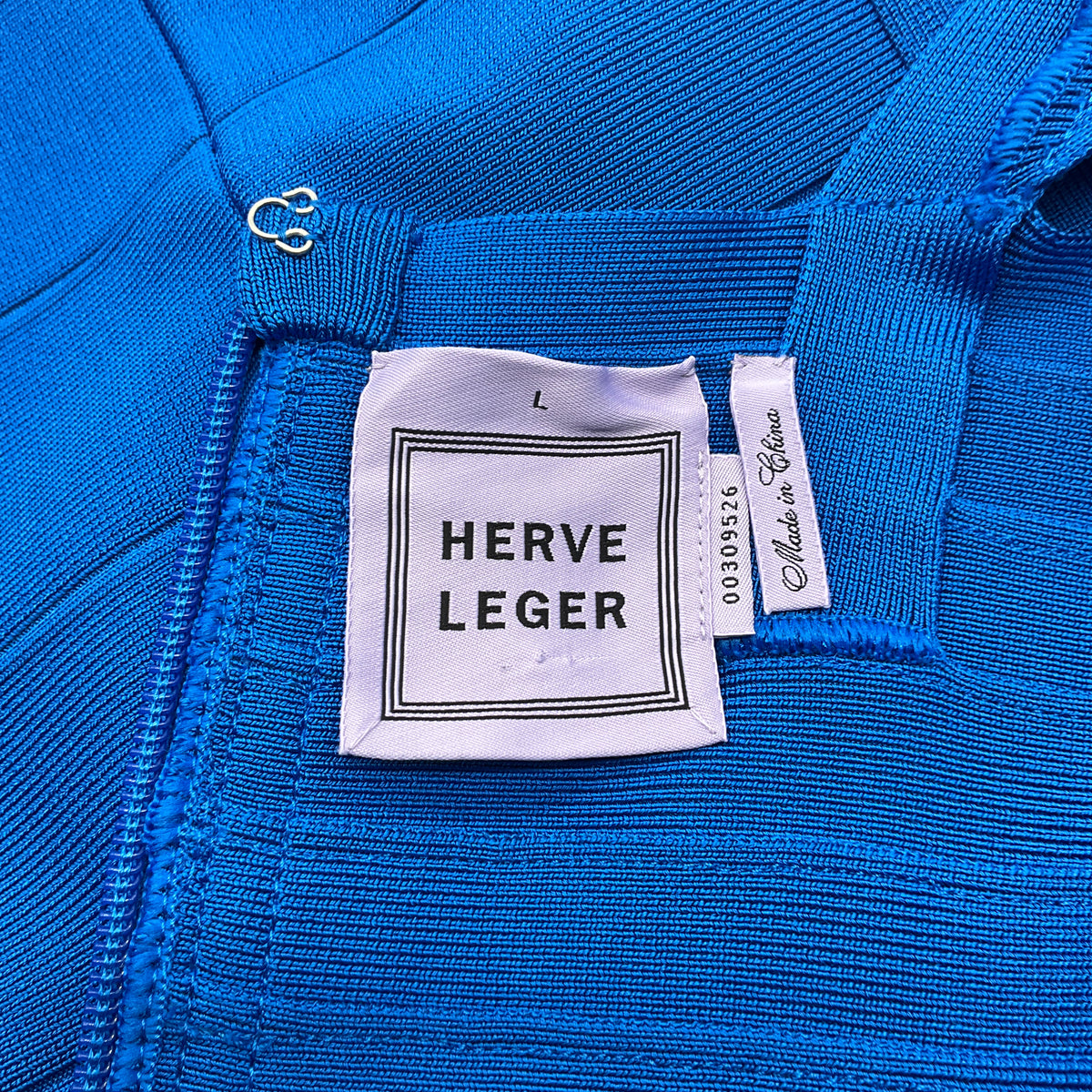 Herve Leger Deep Ocean Blue Kristen Dress