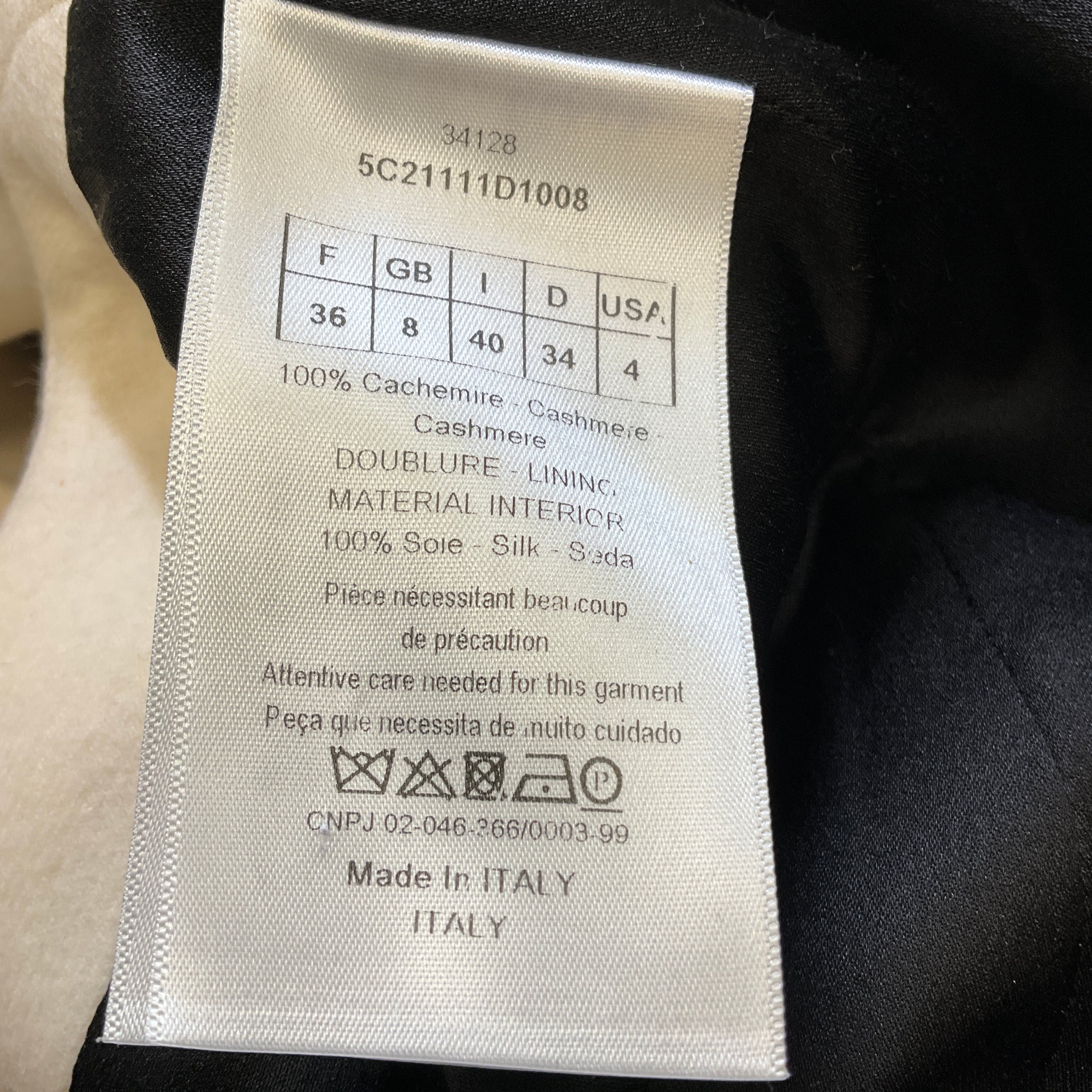 Christian Dior Ivory / Black Cashmere Vest